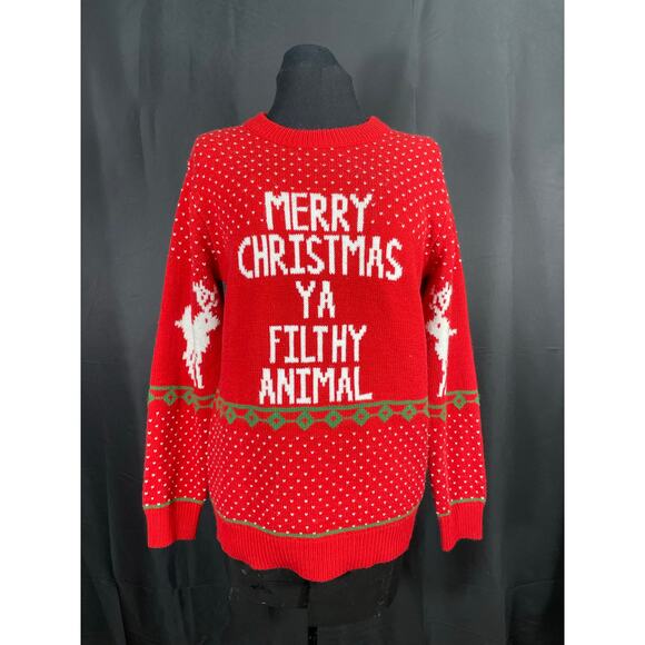 Home Alone, Ugly Christmas Sweater, Merry Christmas Ya Filthy Animal, Reindeers - Picture 1 of 7